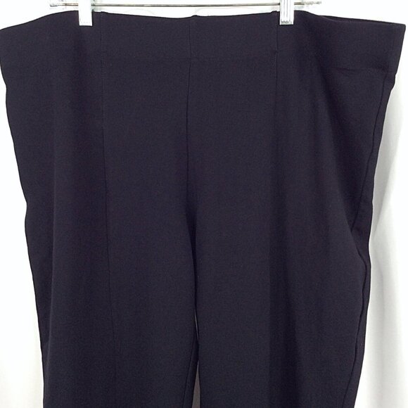 dip Ponte Knit Ankle Pants Women's Plus Size 3X Black Pull On Front Seam Stretch - Picture 3 of 9